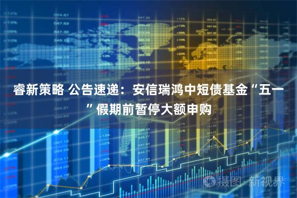 睿新策略 公告速递：安信瑞鸿中短债基金“五一”假期前暂停大额申购