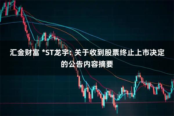 汇金财富 *ST龙宇: 关于收到股票终止上市决定的公告内容摘要